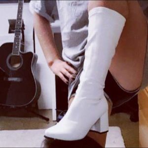 white gogo boots